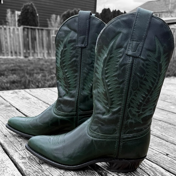 Vintage Texas Brand Boots Shoes - Vintage Green Texas Brand Women’s Cowboy Boots~ Dead Stock NWT